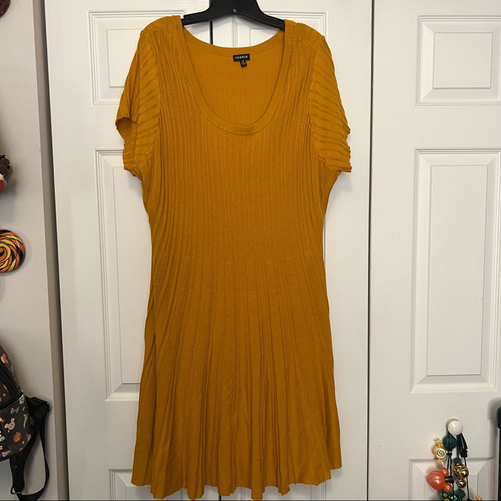Torrid marigold fluted sweater dress